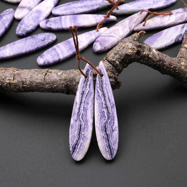 Natural Purple Opal Earring Pair Matched Teardrop Gemstone Beads A4