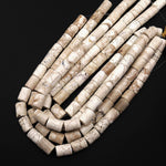 Large Natural White Turquoise Magnesite Beads 16x12mm Smooth Tube 15.5" Strand