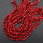 Genuine Red Coral Nugget Beads 15.5" Strand