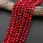 Genuine Red Coral Freeform Nugget Beads 15.5" Strand