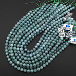 Rare Translucent AAA Natural Guatemalan Blue Green Jade 6mm 8mm Round Beads 15.5" Strand