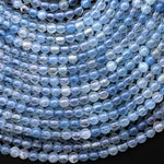 Translucent Natural Blue Aquamarine 4mm Smooth Round Beads 15.5" Strand