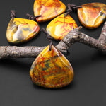 Rare AAA Natural Golden Yellow Red Blue Pietersite Triangle Teardrop Pendant Gemstone From South Africa