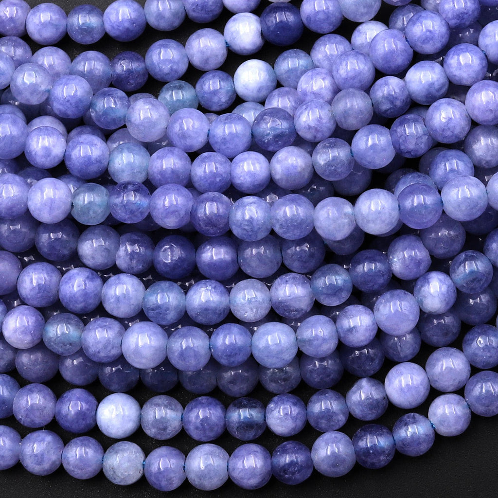 Purple Blue Tanzanite Quartz 4mm Round Beads 15.5" Strand