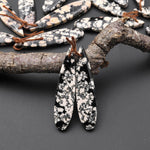 Natural Mexican Snowflake Obsidian Earring Pair Matched Teardrop Gemstone Beads