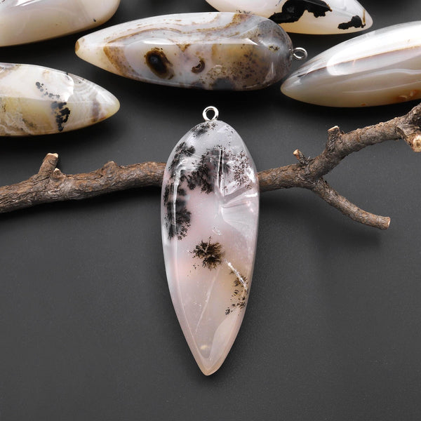 Natural Montana Agate Pendant Teardrop Crystal Pendulum A4