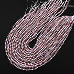 Natural Metallic Mauve Pink Off Round 4mm 5mm Pearl 14" Strand