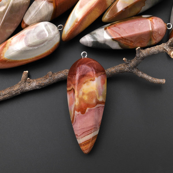 Natural Polychrome Jasper Aka Landscape Ocean Jasper Pendant Crystal Pendulum A4