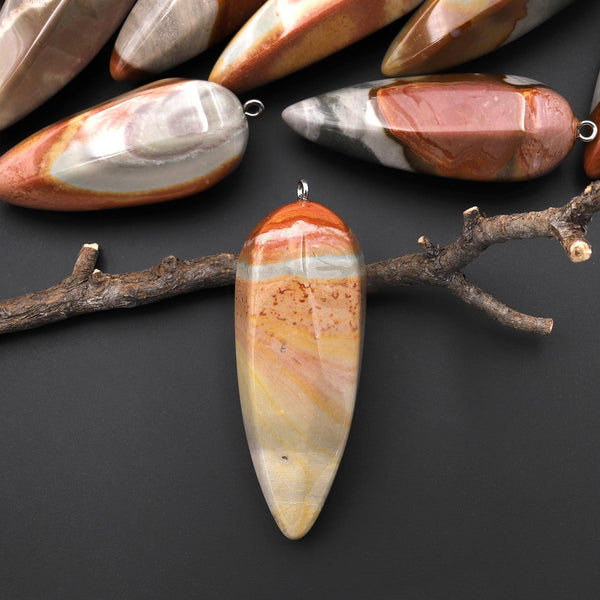 Natural Polychrome Jasper Aka Landscape Ocean Jasper Pendant Crystal Pendulum A10