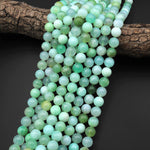 AA Natural Translucent Soft Green Chrysoprase Round Beads 10mm 12mm 14mm Gemstone 15.5" Strand