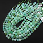 AA Natural Translucent Soft Green Chrysoprase Round Beads 10mm 12mm 14mm Gemstone 15.5" Strand