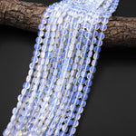 Faceted Opalite Coin Beads 8mm 15.5" Strand