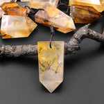 Natural Golden Dendritic Quartz Pendant Point Gemstone Crystal