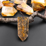 Natural Golden Dendritic Quartz Pendant Point Gemstone Crystal