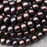 Large Genuine Bronze Freshwater Pearl 10mm Rondelle Beads Shimmery Iridescent Classic Pearl 15.5" Strand