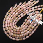 From Afghanistan Natural Pink Jade Smooth Tube Cylinder Gemstone Beads 14x10mm 15.5" Strand