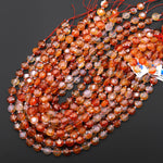 AAA Natural Carnelian Faceted 10mm Coin Beads Gemstone 15.5" Strand