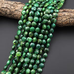 AAA Faceted Natural African Green Jade Coin Beads 8mm 10mm 15.5" Strand