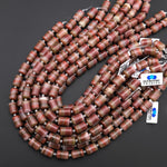 From Afghanistan Natural Maroon Pink Jade Smooth Tube Cylinder Gemstone Beads 14x10mm 15.5" Strand