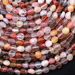 Natural Pink Botswana Agate Beads Freeform Rounded Pebble Nuggets 15.5" Strand