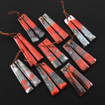 Natural African Bloodstone Long Trapezoid Earring Pair Matched Gemstone Beads