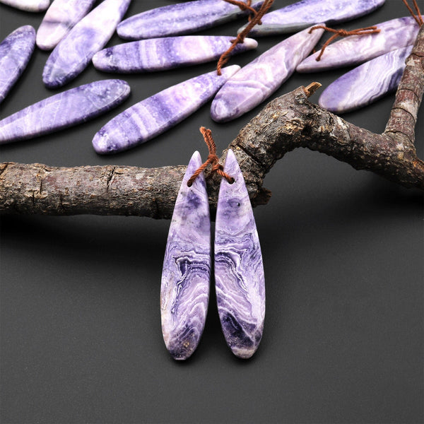 Natural Purple Opal Earring Pair Matched Teardrop Gemstone Beads A2