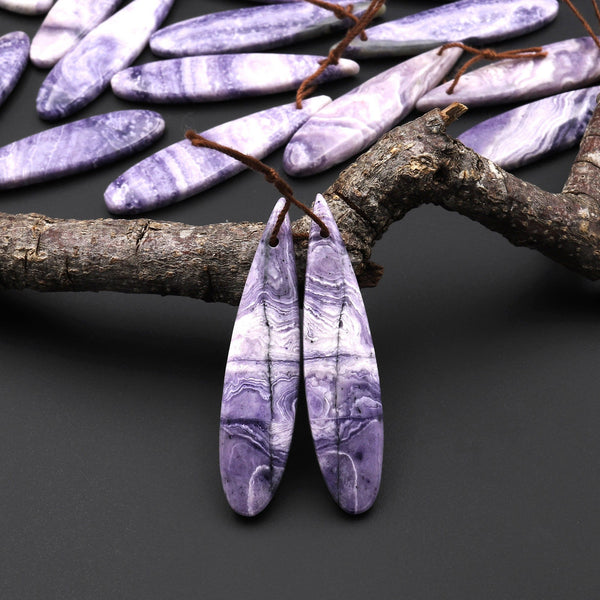 Natural Purple Opal Earring Pair Matched Teardrop Gemstone Beads A7