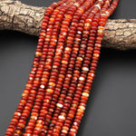 Natural Red Agate 8mm Rondelle Beads 15.5" Strand