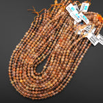Natural Golden Red Rutile Quartz 5mm 6mm Round Beads Tons of Sharp Rutilated Hair Needle 15.5" Strand