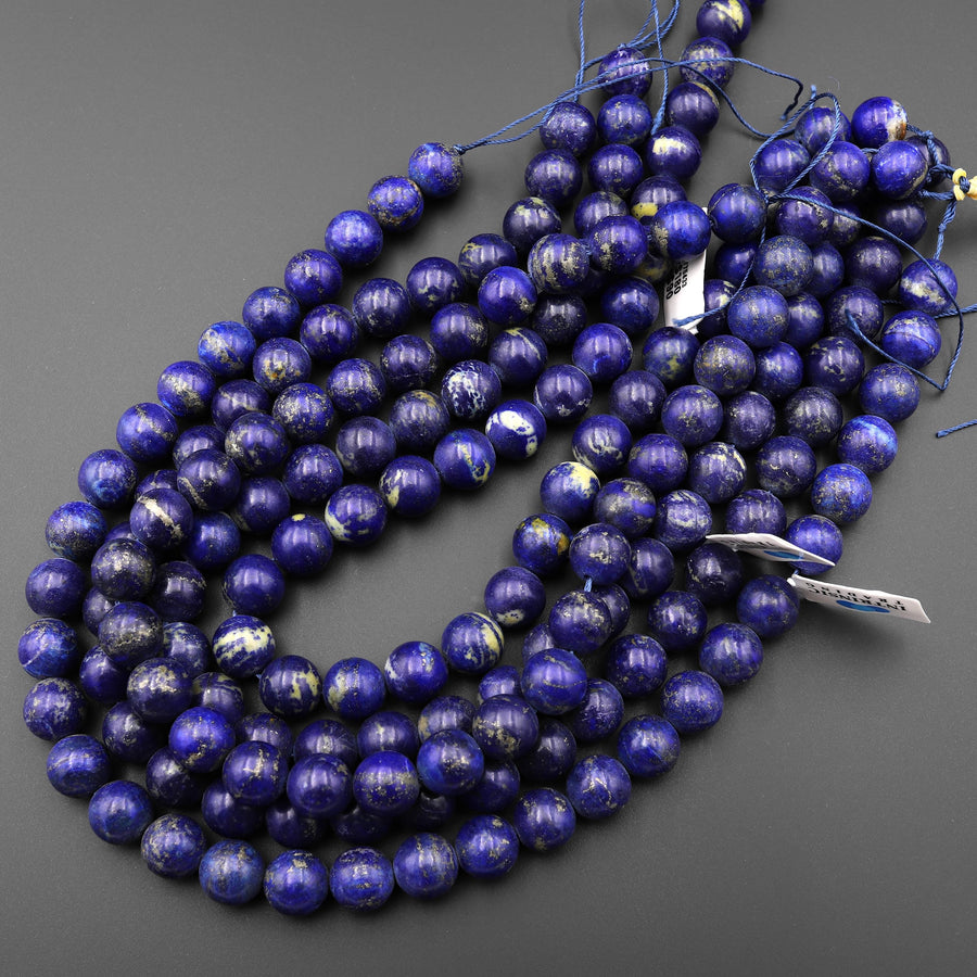 Matte Genuine Natural Dark Blue Lapis 12mm Round Beads 15.5" Strand