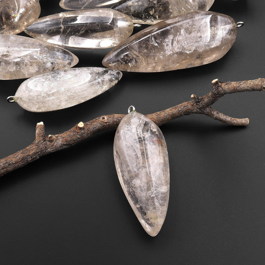 Natural Smoky Quartz Pendant Teardrop Pendulum