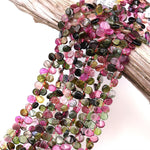 AAA Translucent Natural Watermelon Tourmaline Smooth Teardrop Beads Side Drilled Pink Green Gemstone 15.5" Strand