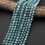 Rare Translucent AAA Natural Guatemalan Blue Green Jade 6mm 8mm Round Beads 15.5" Strand