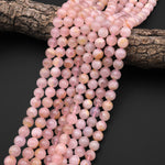 Natural Pink Madagascar Rose Quartz 10mm 12mm Round Beads 15.5" Strand