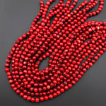 Genuine Red Bamboo Coral Smooth Off Round Beads 4mm 5mm 6mm 7mm 8mm 10mm 11mm 12mm 16mm 18mm 20mm 15.5" Strand