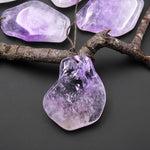 Large Natural Lilac Amethyst Freeform Pendant Extra Translucent