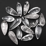 Natural Clear Rock Crystal Quartz Pendant Teardrop Pendulum