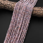 Natural Metallic Mauve Pink Off Round 4mm 5mm Pearl 14" Strand