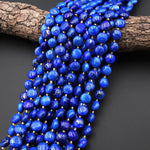 AAA Natural Blue Lapis Coin Smooth 10mm Beads Gemstone 15.5" Strand