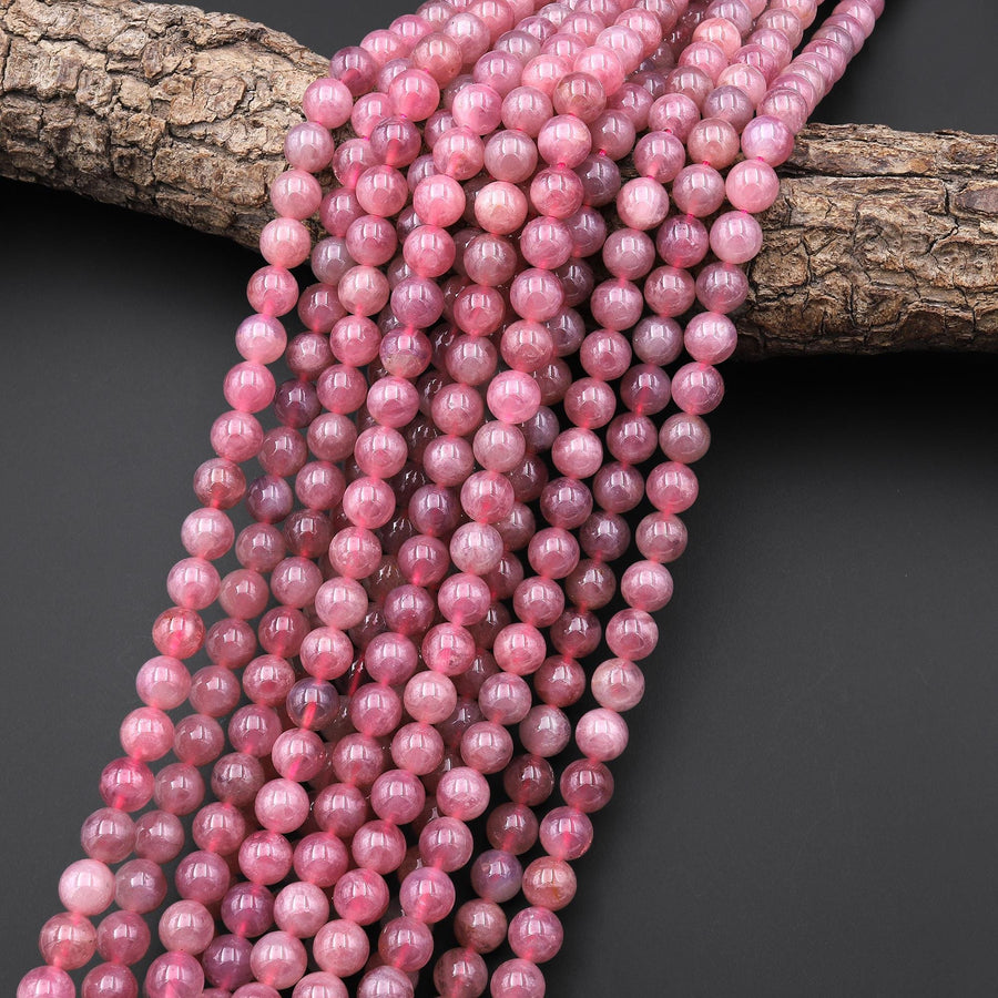 AAA Natural Mauve Pink Madagascar Rose Quartz 8mm Round Beads 15.5" Strand