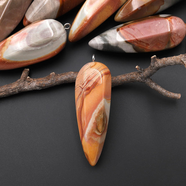 Natural Polychrome Jasper Aka Landscape Ocean Jasper Pendant Crystal Pendulum A3