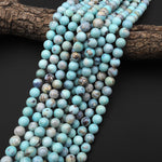 Seafoam Blue Aqua Terra Agate 10mm Round Beads Aka Dragon's Eye 15" Strand