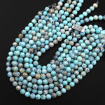 Seafoam Blue Aqua Terra Agate 10mm Round Beads Aka Dragon's Eye 15" Strand