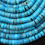 Genuine Natural Arizona Blue Turquoise 6x3mm Heishi Beads 16" Strand