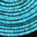 Genuine Natural Arizona Turquoise Heishi Beads 4mm 5mm Rondelle 15.5" Strand