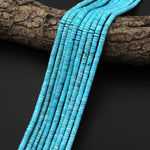 Genuine Natural Arizona Sky Blue Turquoise Heishi Beads 4mm Rondelle 15.5" Strand