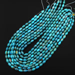 Genuine Natural Blue Turquoise Beads 10x6mm Oval Rice Barrel 15.5" Strand