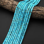 Genuine Natural Arizona Turquoise Heishi Beads 4mm 5mm Rondelle 15.5" Strand