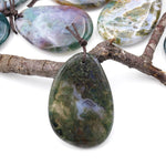 Natural Indian Agate Freeform Teardrop Pendant Gemstone Focal Bead