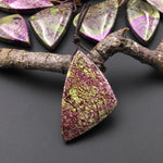 Natural Atlantisite Stichtite Abstract Butterfly Wing Triangle Pendant Side Drilled Gemstone